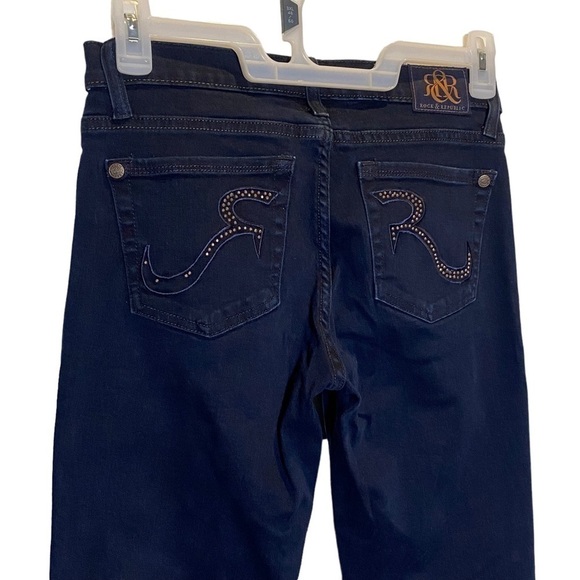 Rock & Republic Kasandra women's size 6 (28) dark wash low rise bootcut jeans - Picture 4 of 9
